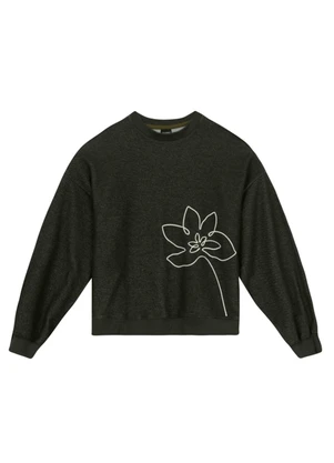 Essendi - Blusão Feminino Bordado Floral Azul - ESSENDI