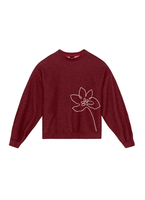 Essendi - Blusão Feminino Bordado Floral Bordô 4