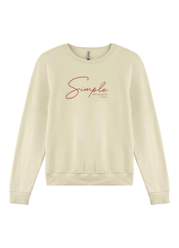 Marialícia - Blusão Feminino de Molecotton Bege