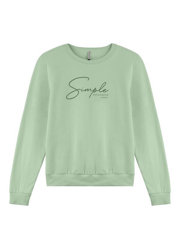 Marialícia - Blusão Feminino de Molecotton Verde