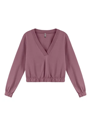 Marialícia - Blusão Feminino de Moletom Felpado Roxo - MARIALÍCIA