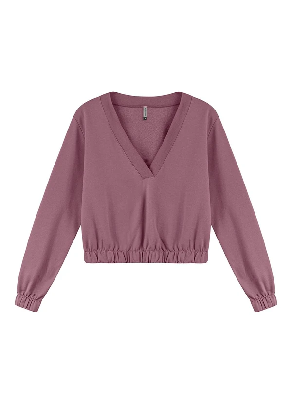 Marialícia - Blusão Feminino de Moletom Felpado Roxo