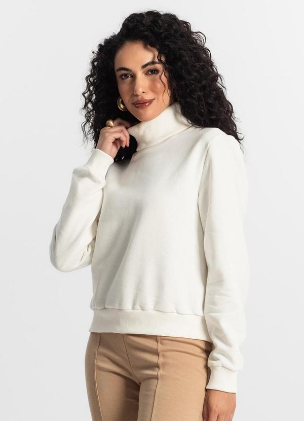 Rovitex - Blusão Feminino em Moletom Bege