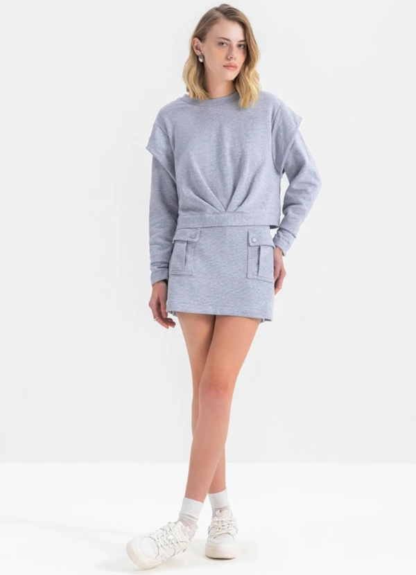 Essendi - Blusão Feminino em Moletom Cinza 2