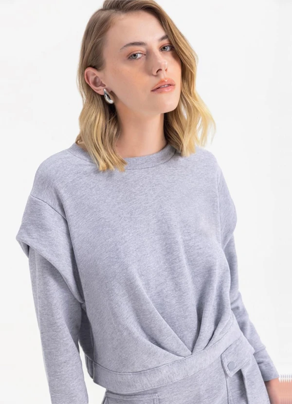 Essendi - Blusão Feminino em Moletom Cinza 3