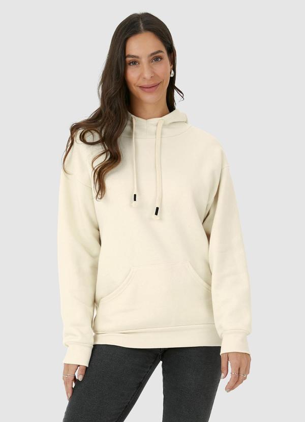 Malwee - Blusão Feminino em Moletom Comfy Bege