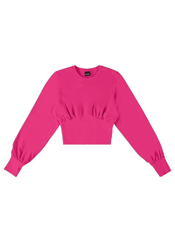 Enfim - Blusão Feminino em Moletom Rosa 3