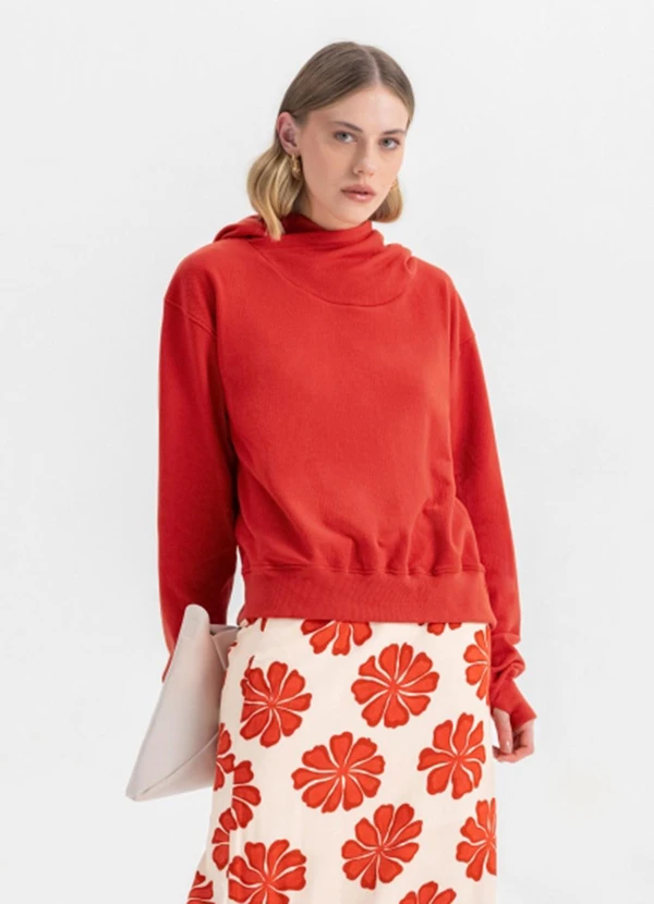 Essendi - Blusão Feminino em Piquet  Laranja