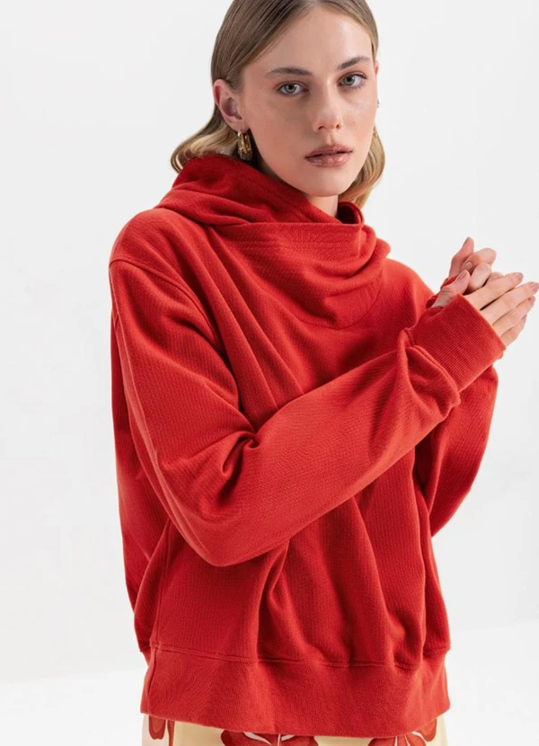 Essendi - Blusão Feminino em Piquet  Laranja 4