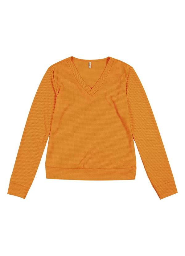 Habana - Blusão Feminino em Tricô Laranja