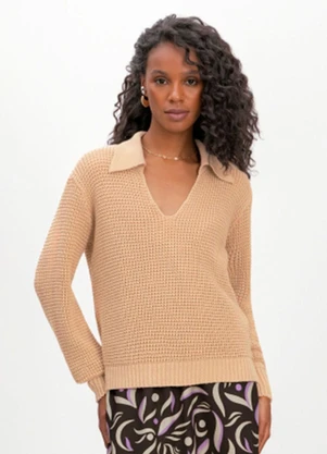 Essendi - Blusão Feminino em Tricot Bege - ESSENDI