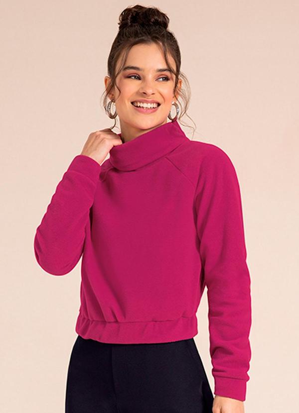 Bjoe - Blusão Feminino Juvenil Gola Alta Roxo