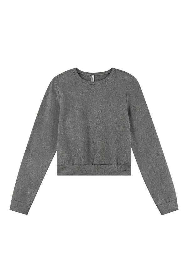 Marialícia - Blusão Feminino Moletom Cinza