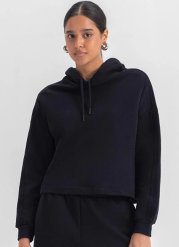 Essendi - Blusão Feminino Moletom Preto