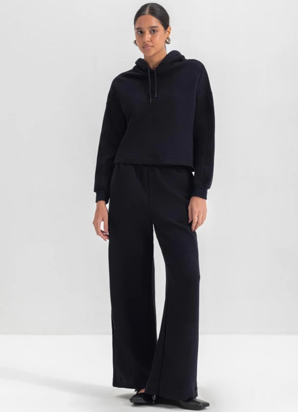 Essendi - Blusão Feminino Moletom  Preto 2