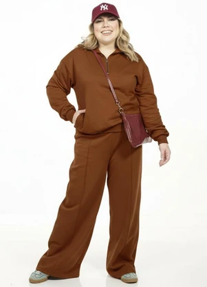 Cobertura - Blusão Gola Alta Plus Size Marrom - COBERTURA
