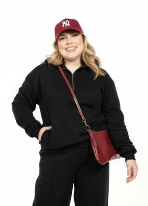 Cobertura - Blusão Gola Alta Plus Size Preto - COBERTURA