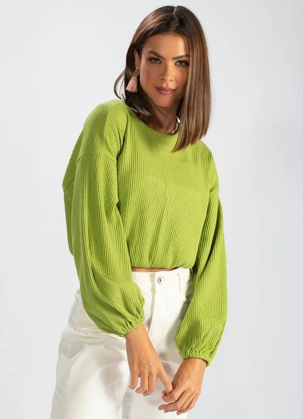 Hering - Blusão Manga Ampla de Moletom Verde