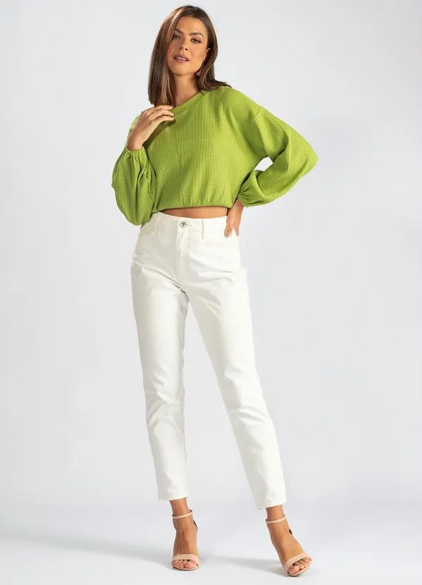 Hering - Blusão Manga Ampla de Moletom Verde 3