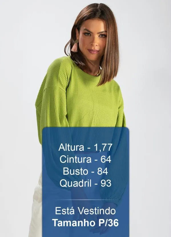 Hering - Blusão Manga Ampla de Moletom Verde 5