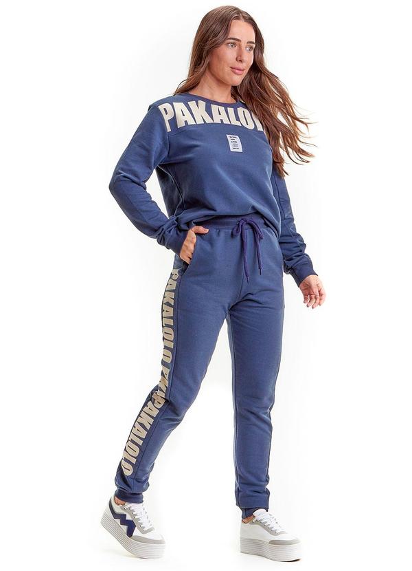 Pakalolo - Blusão Manga Longa Moletom Feminino Azul 2