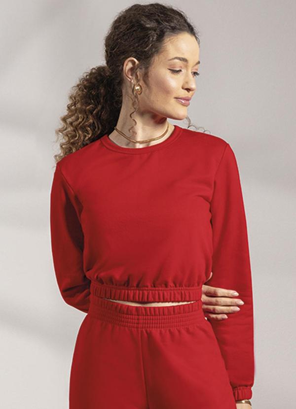 Habana - Blusão Modelagem Beija Cós Vermelho