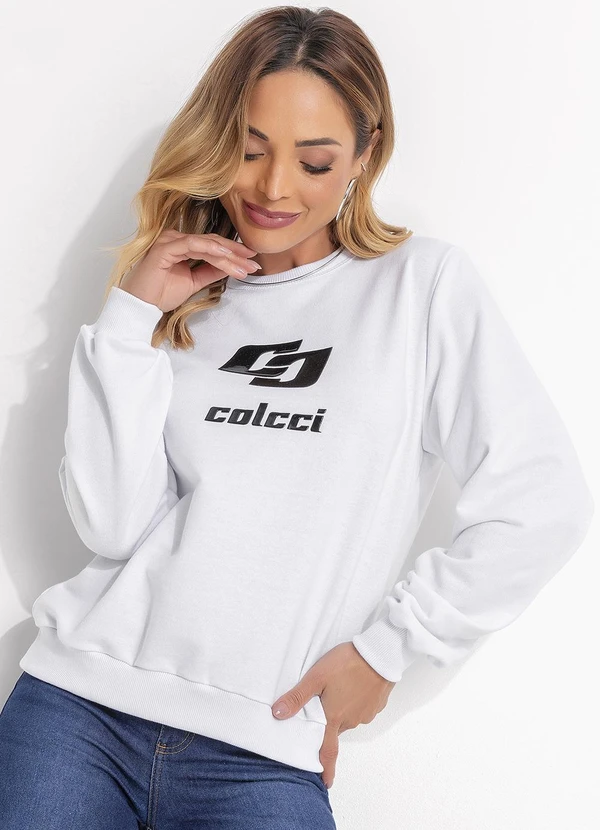 Colcci Blusão Moletom Branco