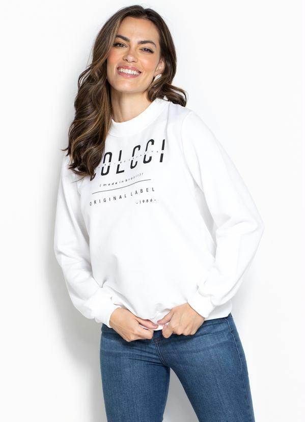 Colcci - Blusão Moletom Branco