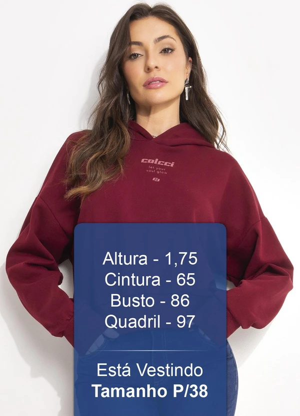 Colcci - Blusão Moletom Capuz Bordô 5
