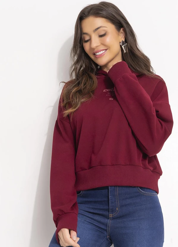 Colcci - Blusão Moletom Capuz Bordô 7