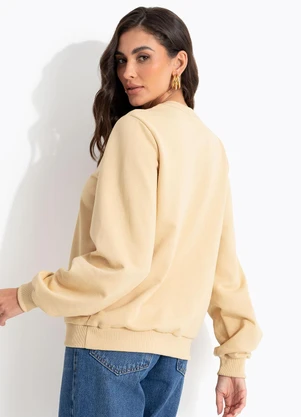 Colcci Jeans - Blusão Moletom Cj Bege - COLCCI JEANS