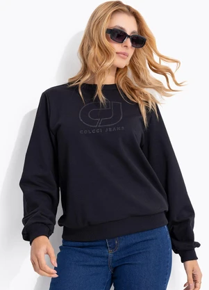 Colcci Jeans - Blusão Moletom Cj Preto - COLCCI JEANS