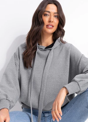 Colcci - Blusão Moletom com Capuz Cinza - COLCCI