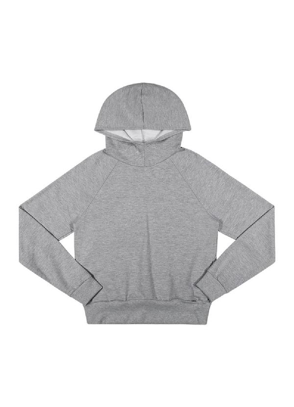 Rezzato - Blusão Moletom com Capuz Feminino Cinza