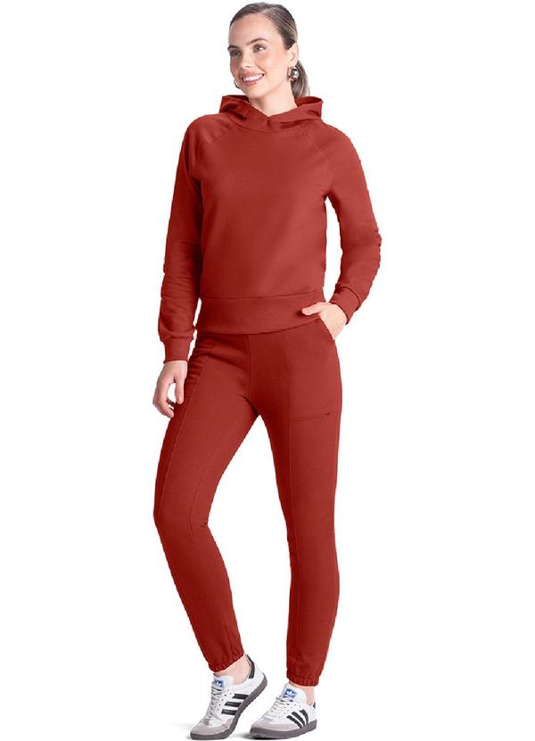 Rezzato - Blusão Moletom com Capuz Feminino Vermelho 2