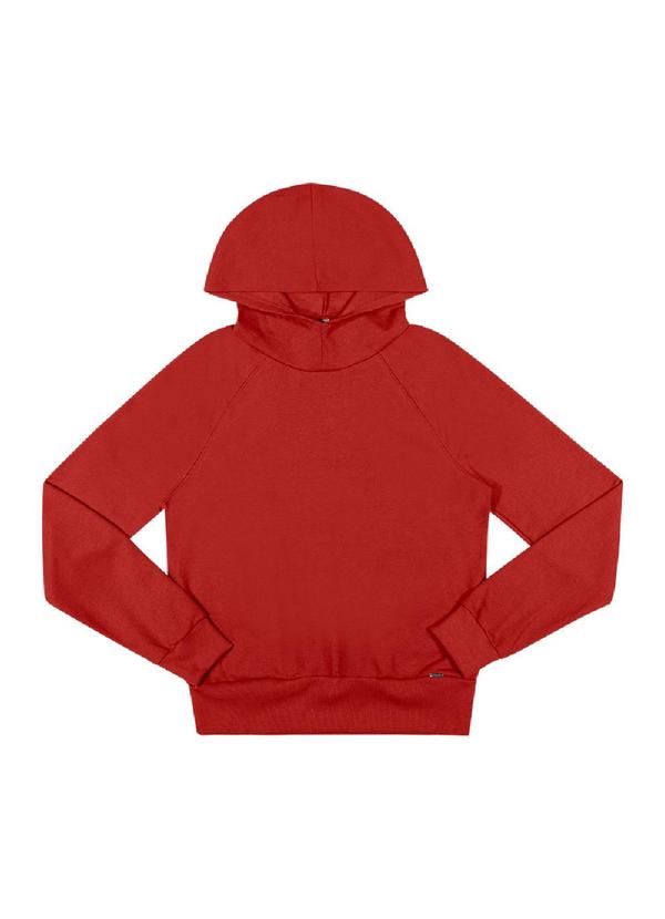 Rezzato - Blusão Moletom com Capuz Feminino Vermelho 3