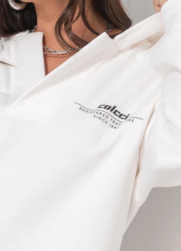 Colcci - Blusão Moletom com Capuz Off White 4
