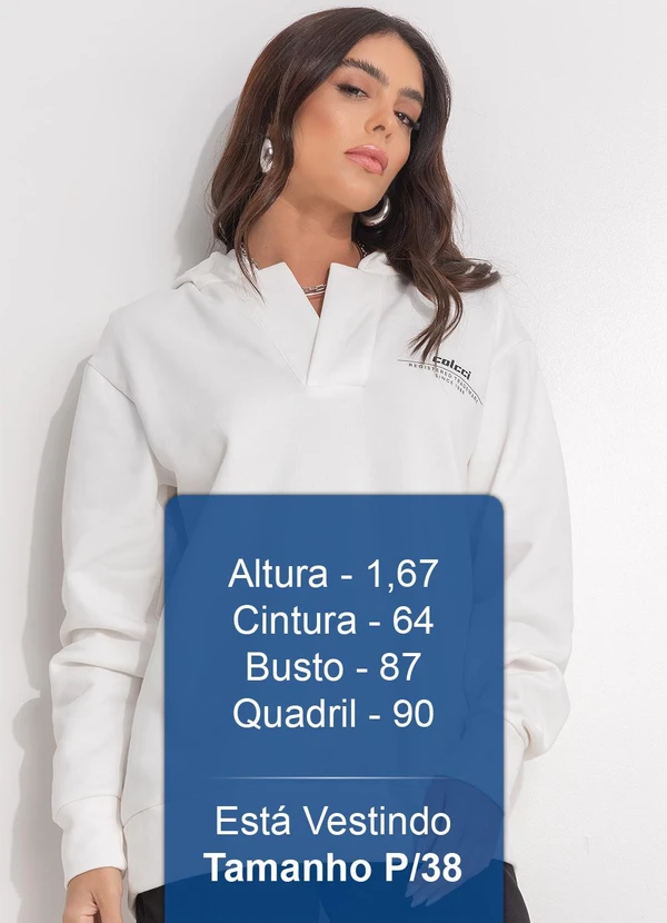 Colcci - Blusão Moletom com Capuz Off White 5