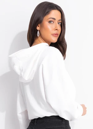 Colcci - Blusão Moletom com Capuz Off White - COLCCI