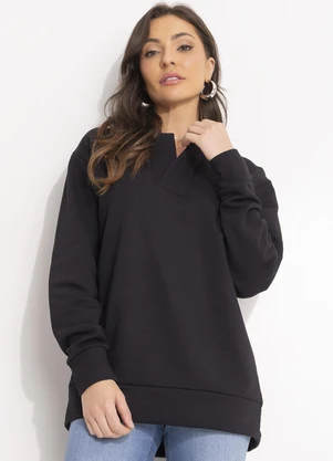 Colcci - Blusão Moletom com Capuz Preto - COLCCI