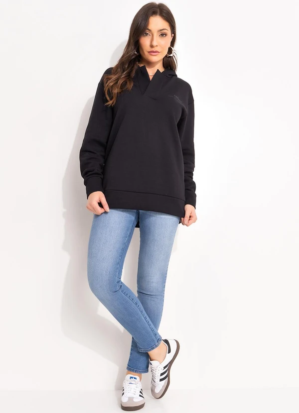 Colcci - Blusão Moletom com Capuz Preto 3