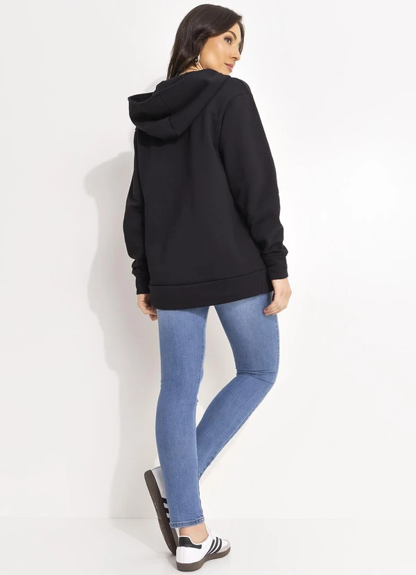 Colcci - Blusão Moletom com Capuz Preto 4