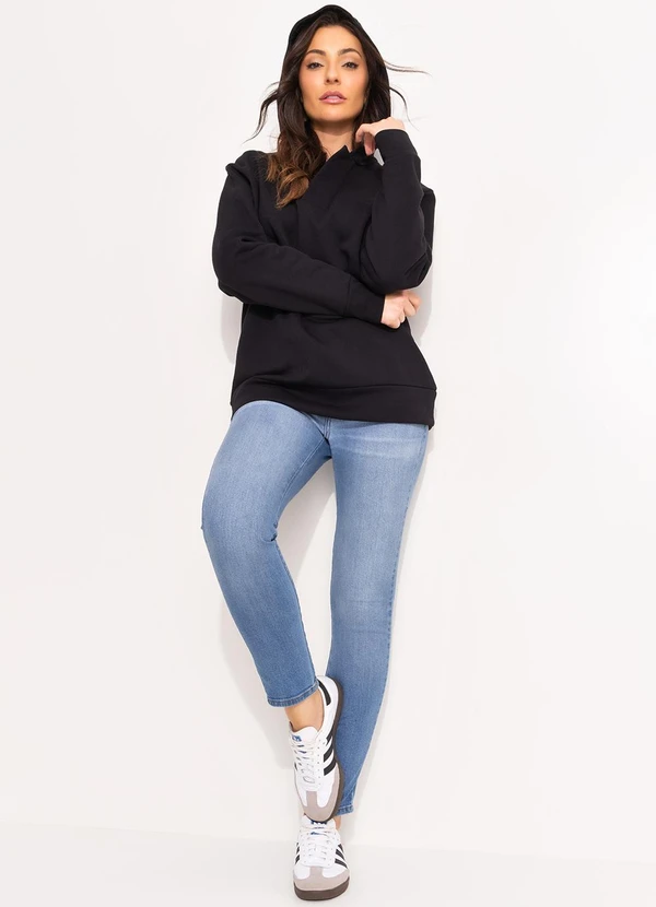 Colcci - Blusão Moletom com Capuz Preto 7