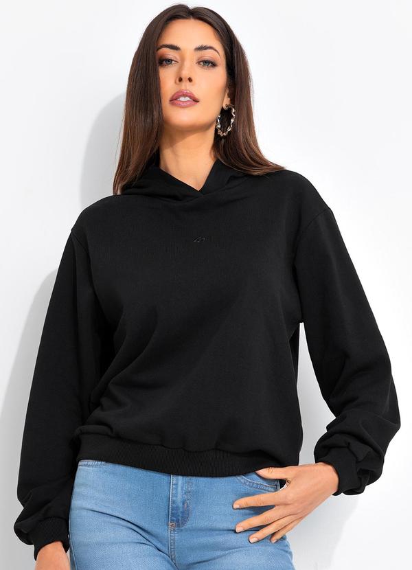 Colcci - Blusão Moletom com Capuz Preto 1