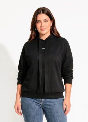 Colcci - Blusão Moletom com Capuz Preto - COLCCI