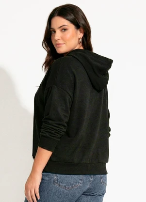 Colcci - Blusão Moletom com Capuz Preto - COLCCI