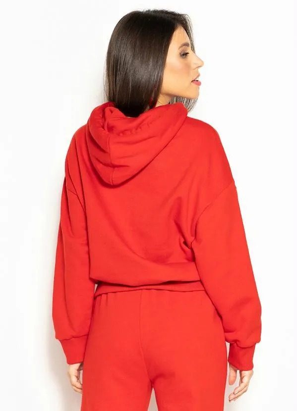 Colcci - Blusão Moletom com Capuz Vermelho 2