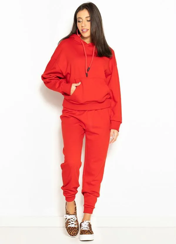 Colcci - Blusão Moletom com Capuz Vermelho 3