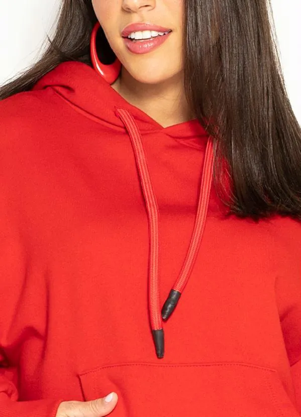 Colcci - Blusão Moletom com Capuz Vermelho 6