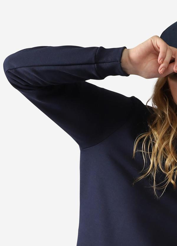 Basicamente - Blusão Moletom Flanelado Feminino Azul Marinho 3